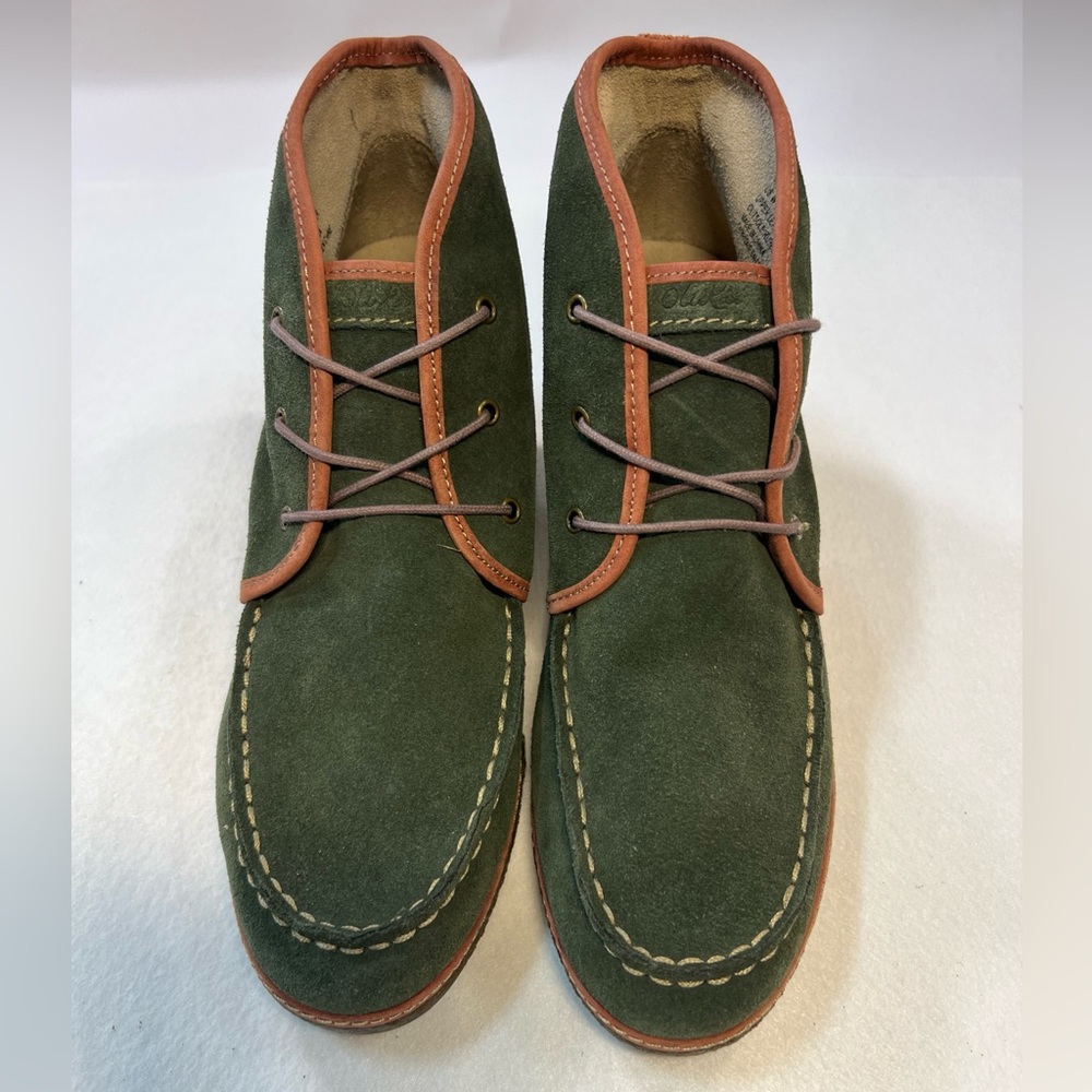 Olukai Wali Size 9 Wedge Green Suede Platform Ankle Booties EU 39 Womens